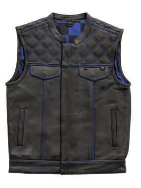 Men's Genuine Leather Black Motorcycle Vest  for Men Stylish vest